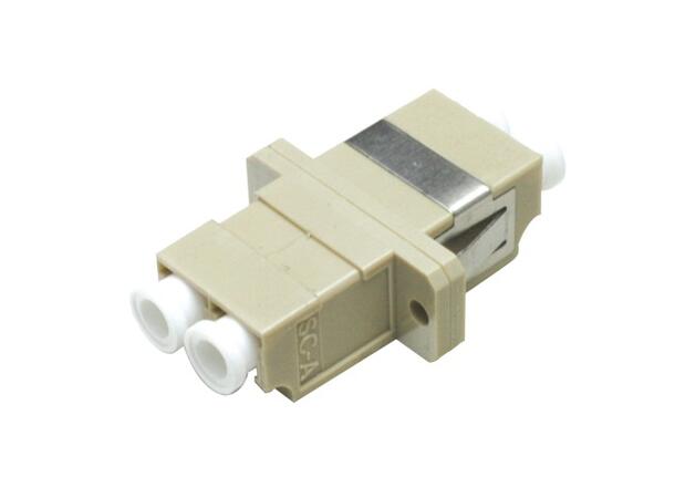 Adapter MM LC-DPX OM1/OM2 Beige Med flens, metall klips,keramisk hylse